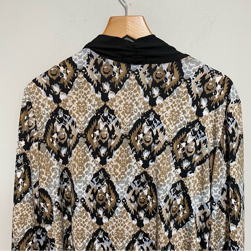 Notations Women's Black and Tan Patterned Long Sleeve Top Size PL‎ - Picture 8 of 13